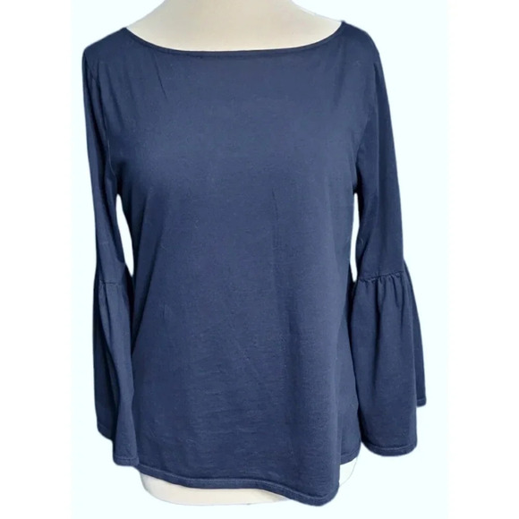 Banana Republic Navy Bell Sleeved Pullover Top Size Large - Picture 1 of 6
